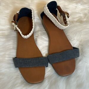 Gap Denim Crochet Open Toe Sandals